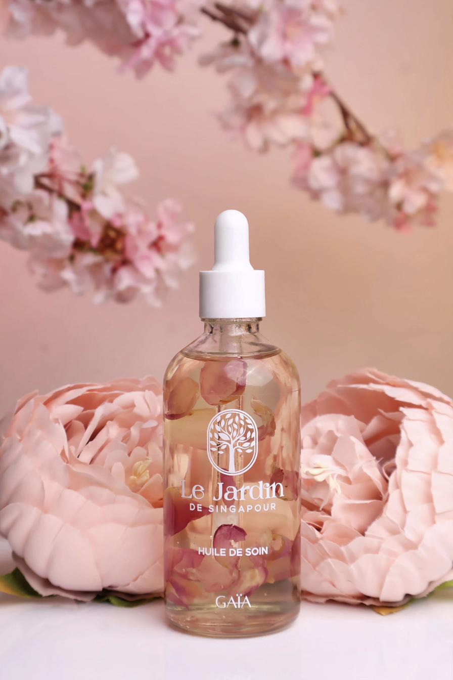 Huile de soin Le Jardin de Singapour, Rose de Damas